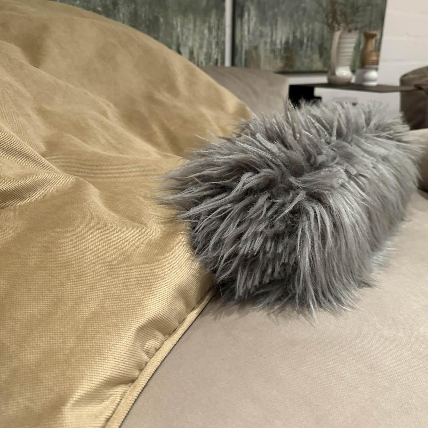 vetsak - Sofa Bezug Stoff Stone Braun Grau Inklusive Hocker Bezug Leder Stone - 7