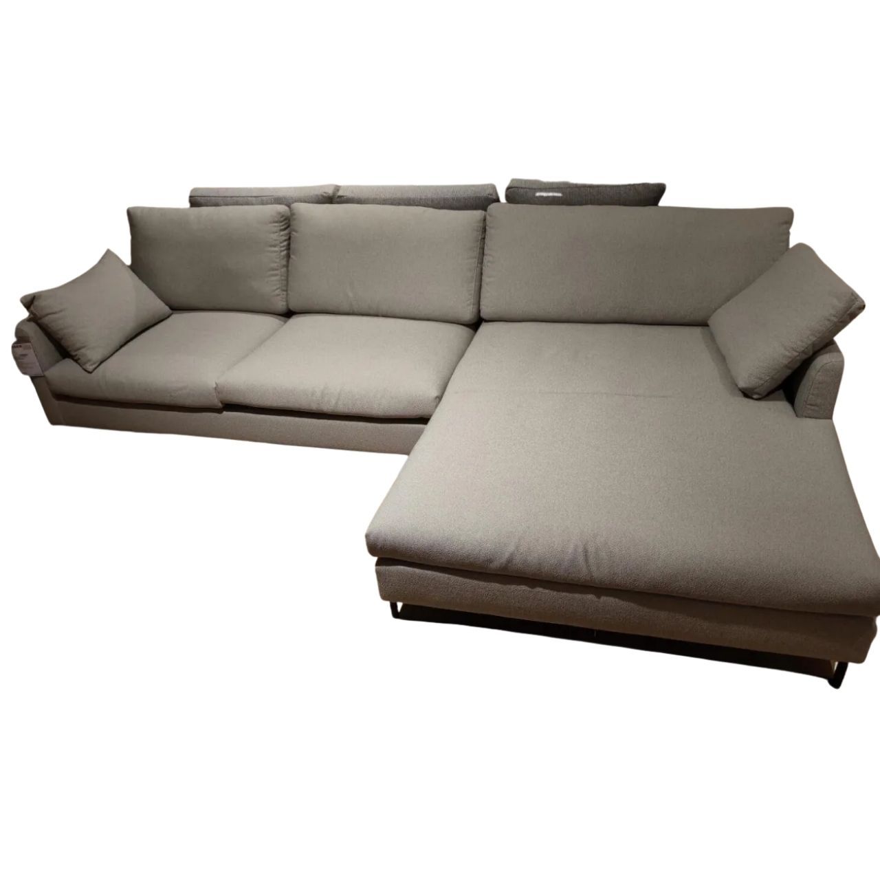 freistil Rolf Benz - Ecksofa 134 Stoff 4046 Hell Steingrau Stahlkufe Tiefschwarz Matt Inklusive Kissen - 1