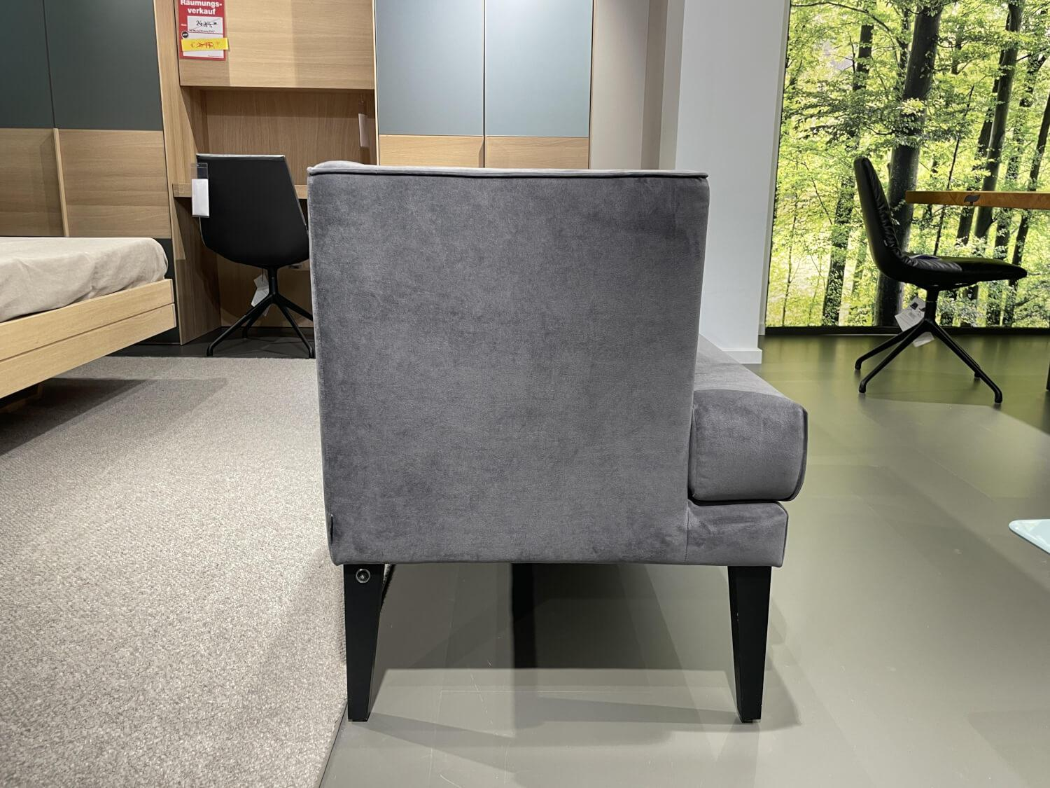 Signet - 2er Set Bank Smilla Stoff Milan Anthrazit Holzfuß Schwarz - 2