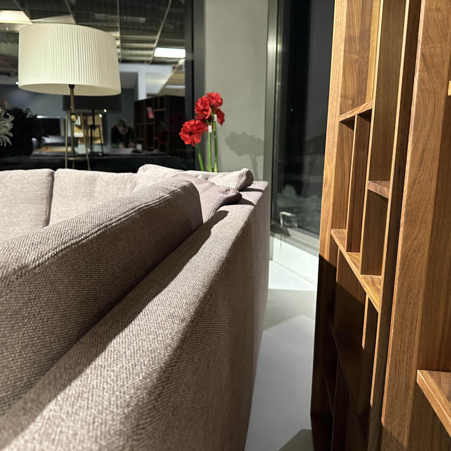 Werther - Ecksofa Skagen Stoff U 3255 K Tala Rosé Grau Rosa Gestell Chrom Glänzend Inklusive Kissen - 2