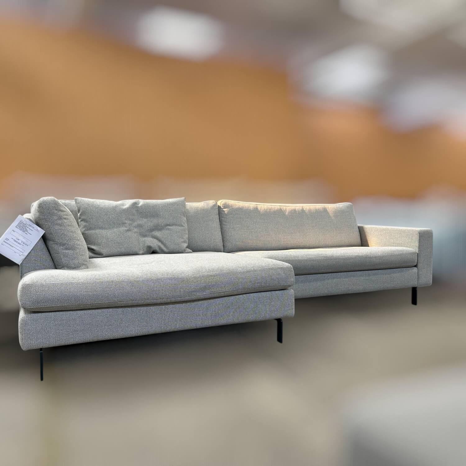 COR - Ecksofa Conseta Bodenfrei Stoff 8071 Salz Pfeffer Weiß Schwarz Schmalfuß Buschgrün Inklusive Kuschelkissen - 2