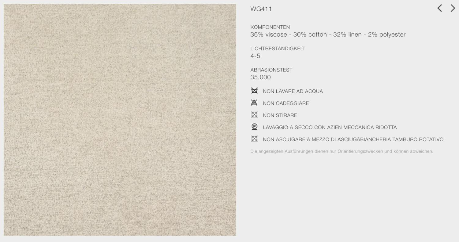 Molteni & C - 2er-Set Sessel Margou Stoff WG411 BI Carta Grau Beige Gestell Eukalyptus Schwarz - 10