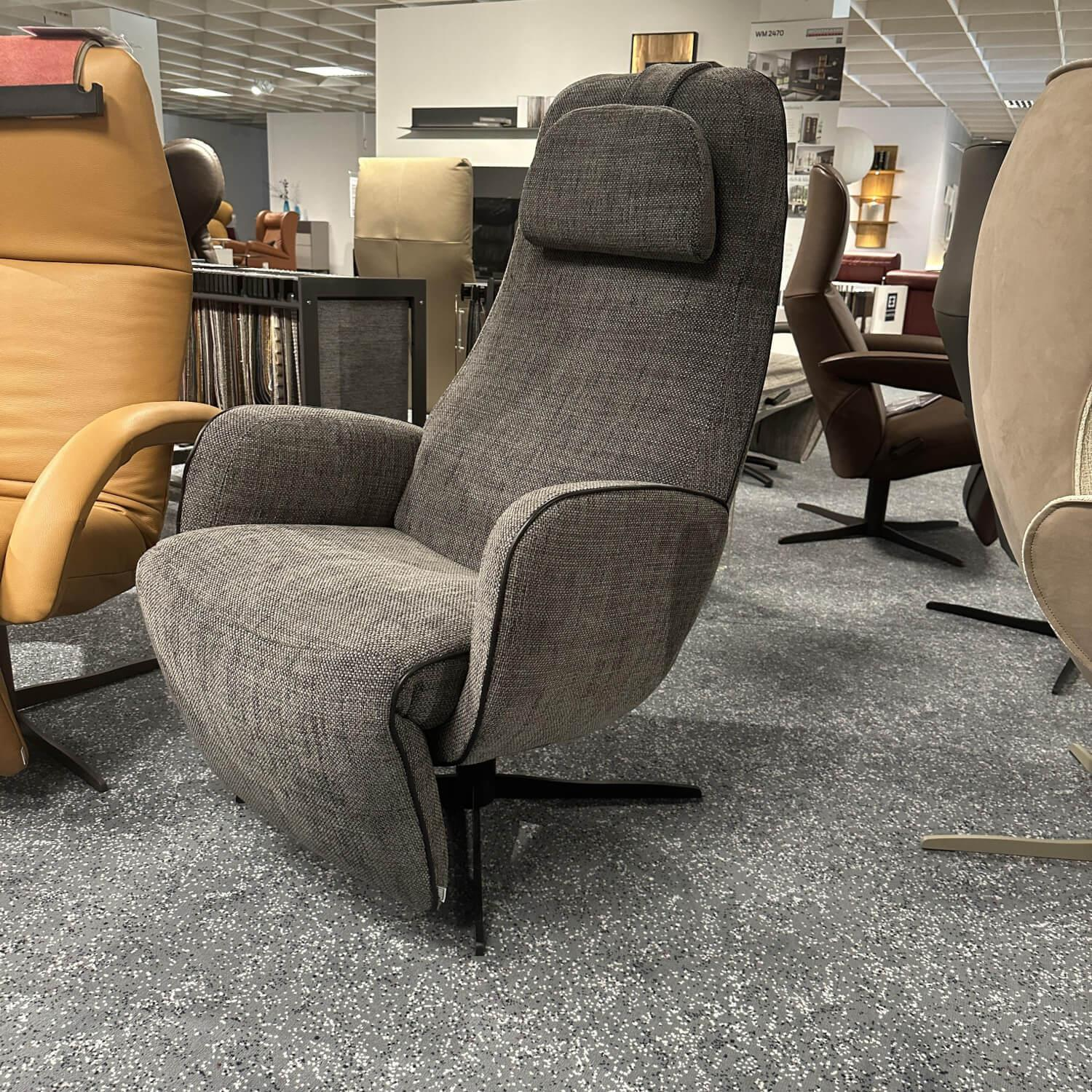 Jori - Relaxsessel Cosy Ghost JR 7790 Stoff Giada C096 3 Blau Grau Meliert 4 Sternfuß Gewellt Matt Schwarz Lackiert - 5