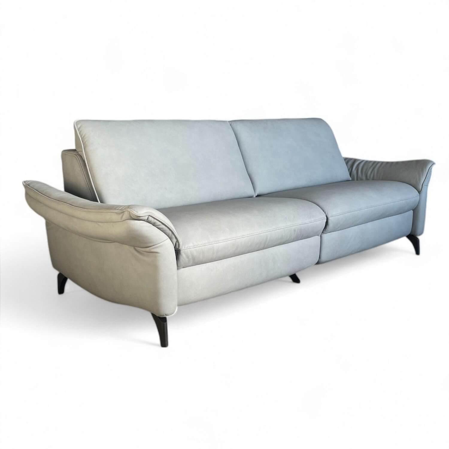 himolla - Sofa 1178 Spektra Echtleder Leonessa Azur Blau Grau Füße Metall Anthrazit Mit Elektrischer Wallfree Funktion - 1