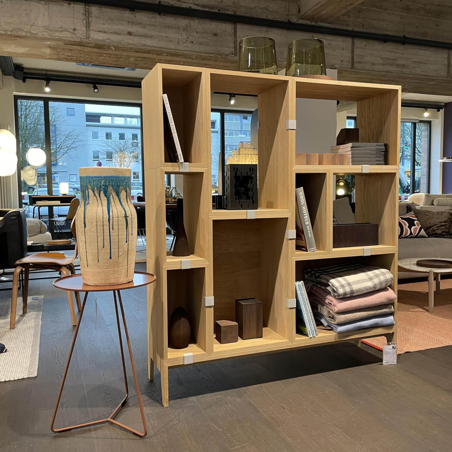 Muuto - Regalsystem Stacked Eiche Furniert Individuell Veränderbar Verbinderelemte Grau - 8