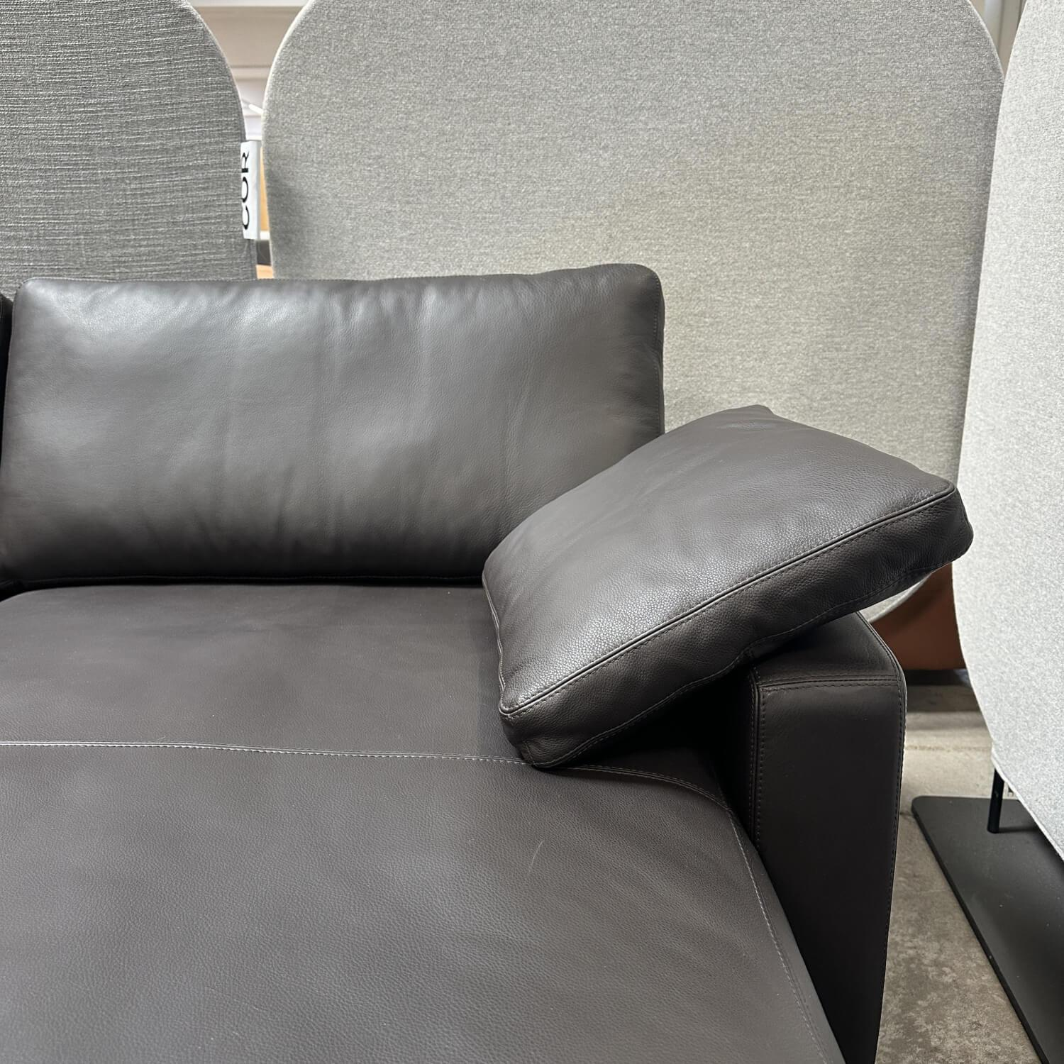 COR - Ecksofa Conseta Leder 284 Mocca Schwarz Braun Schmalfüße Verchromt Inklusive Kissen - 5