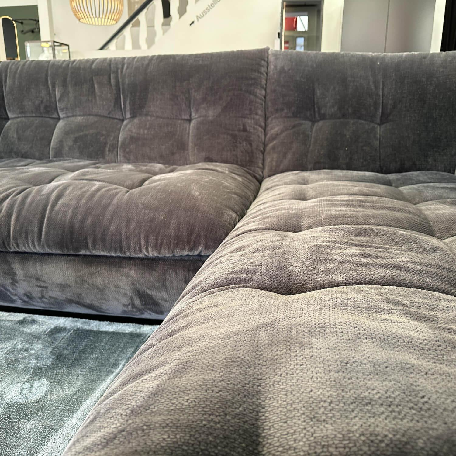 Bielefelder Werkstätten - Ecksofa Soulmate Stoff Phil IP1749 191 Blau-Grau Gestell Massivholz Füße Gleiter Anthrazit Inklusive Klapparmlehne - 7