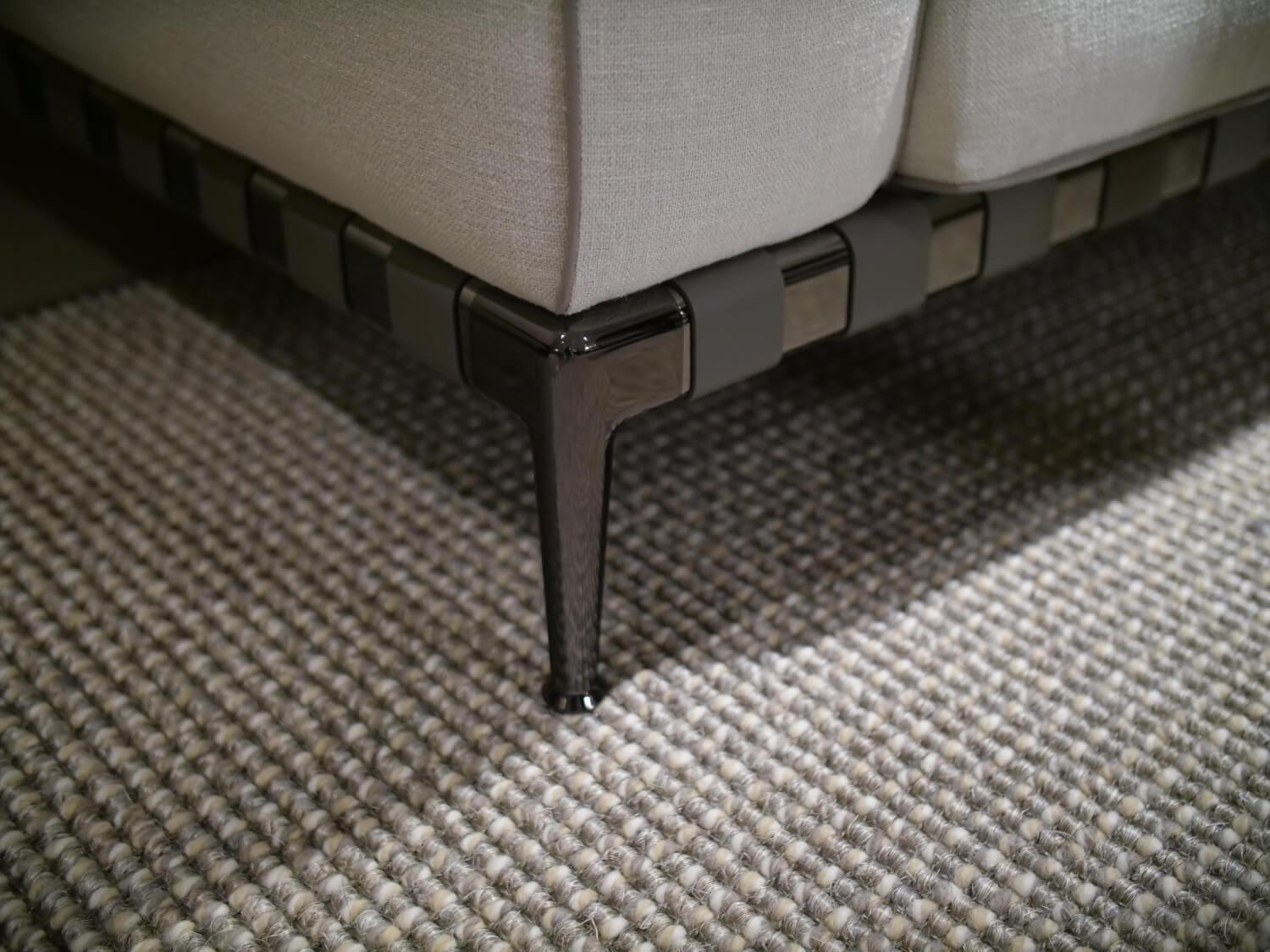 Flexform - Sofa Gregory XL Stoff Elvira N1721 Cat Extra Weiß Gestell Schwarz Chrom - 3