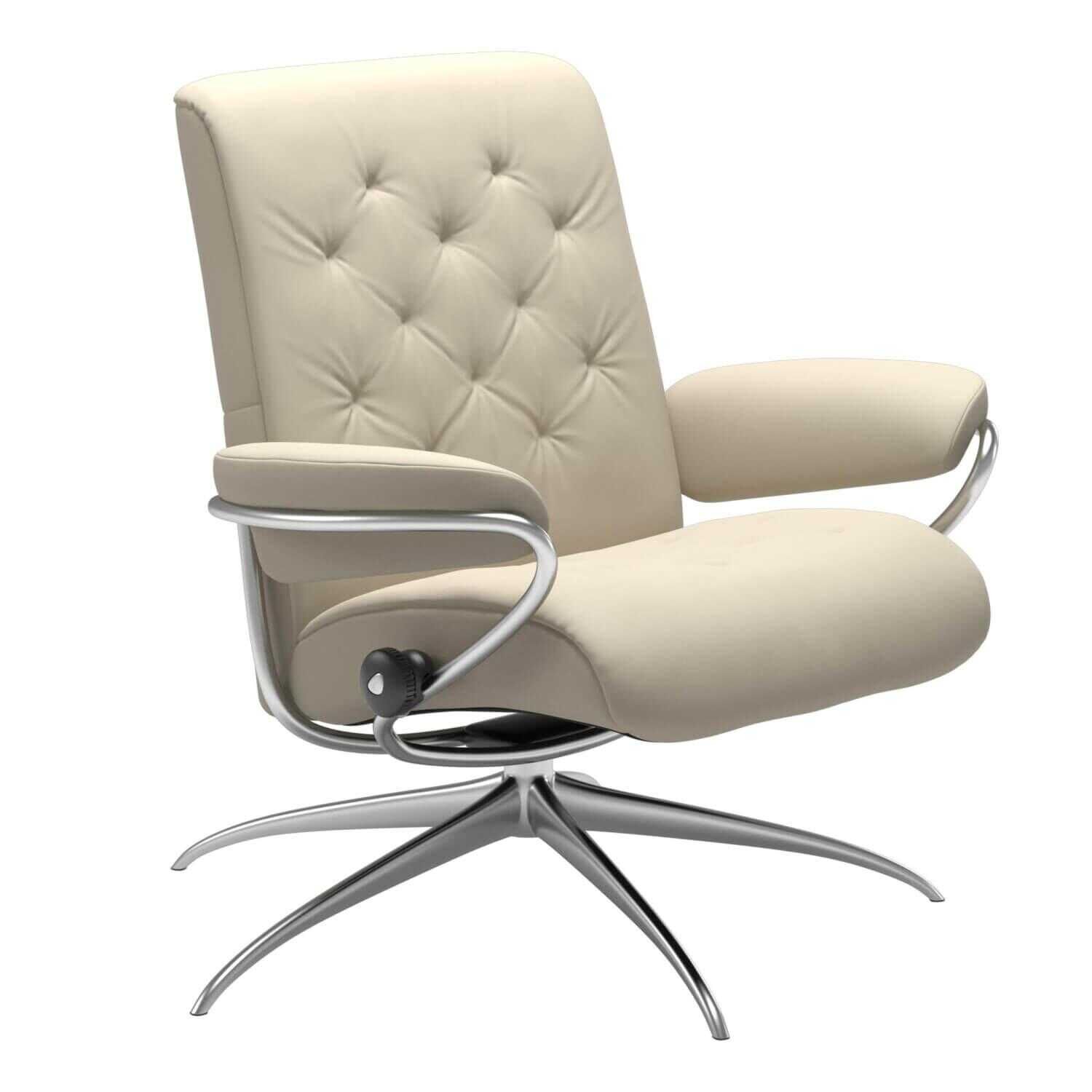 Stressless - Stressless Metro niedrige Rückenlehne High Base Star Base Leder Batick Cream - 1