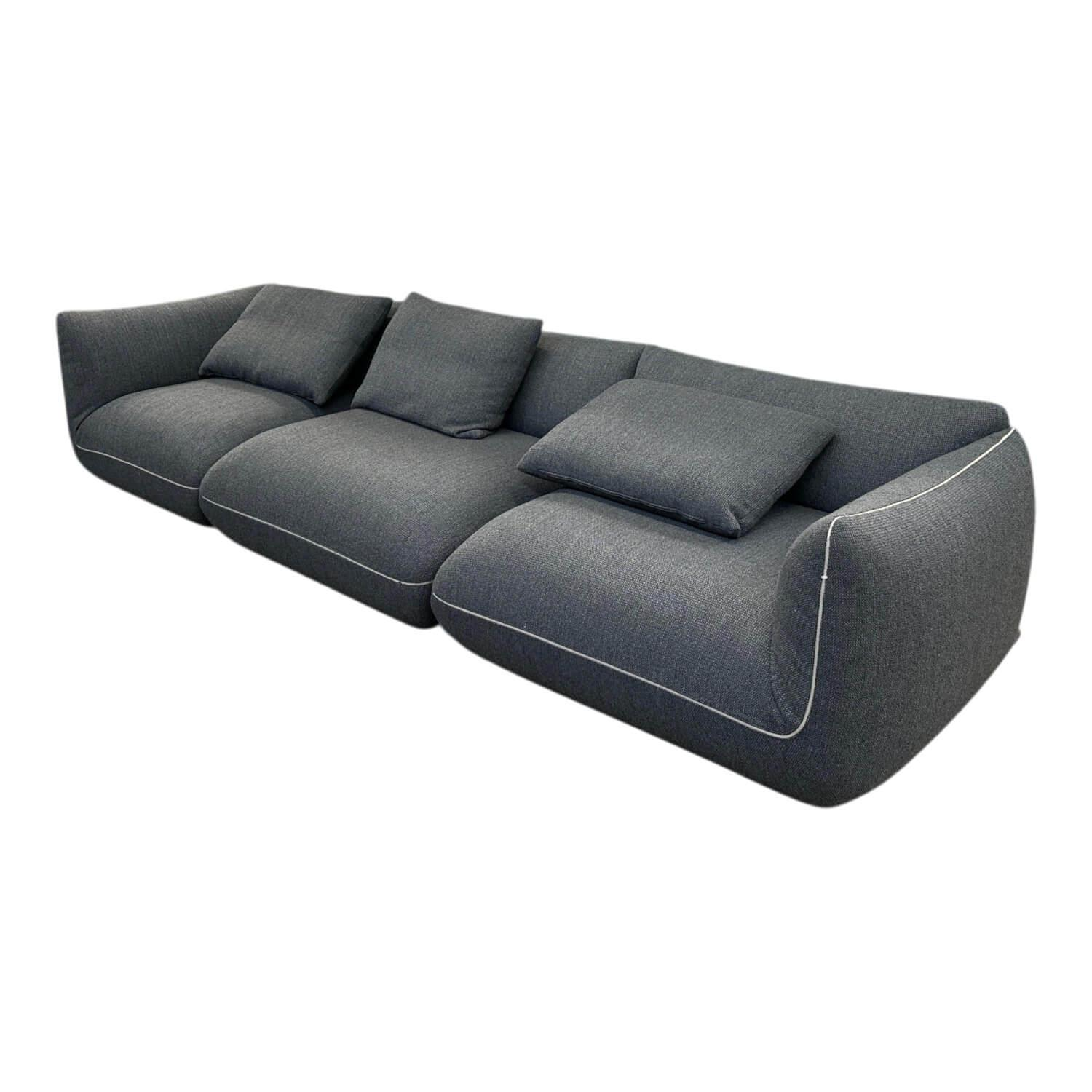 COR - Sofa Jalis Stoff 8182 Stahlgrau Mit Filzgleitern Inklusive 3 Rückenkissen - 1