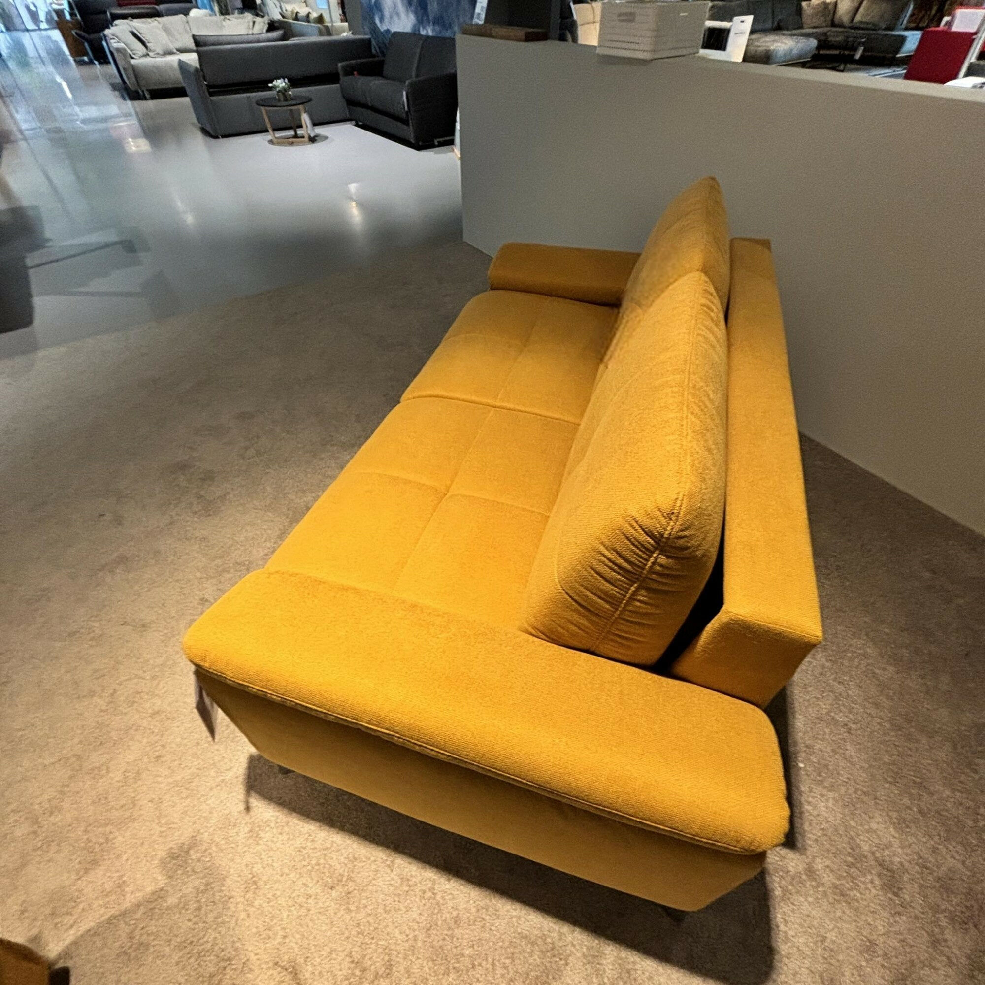 Steinpol - Schlafsofa Poco Paloma Comfort Stoff Sofia Clean Gelb Gestell Metall Chromfarbig Ausklappbar - 6