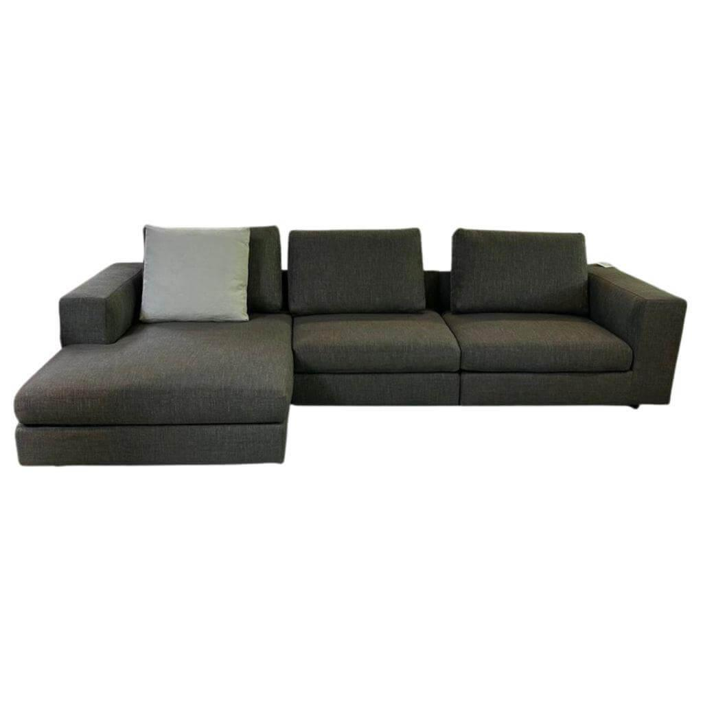 Walter Knoll - Sofa Living Landscape 755 Stoff  Lucia Farbe Moonlight Grau Grün Sockel Buche Lackiert Schwarz Inkl. Comfortkissen - 1
