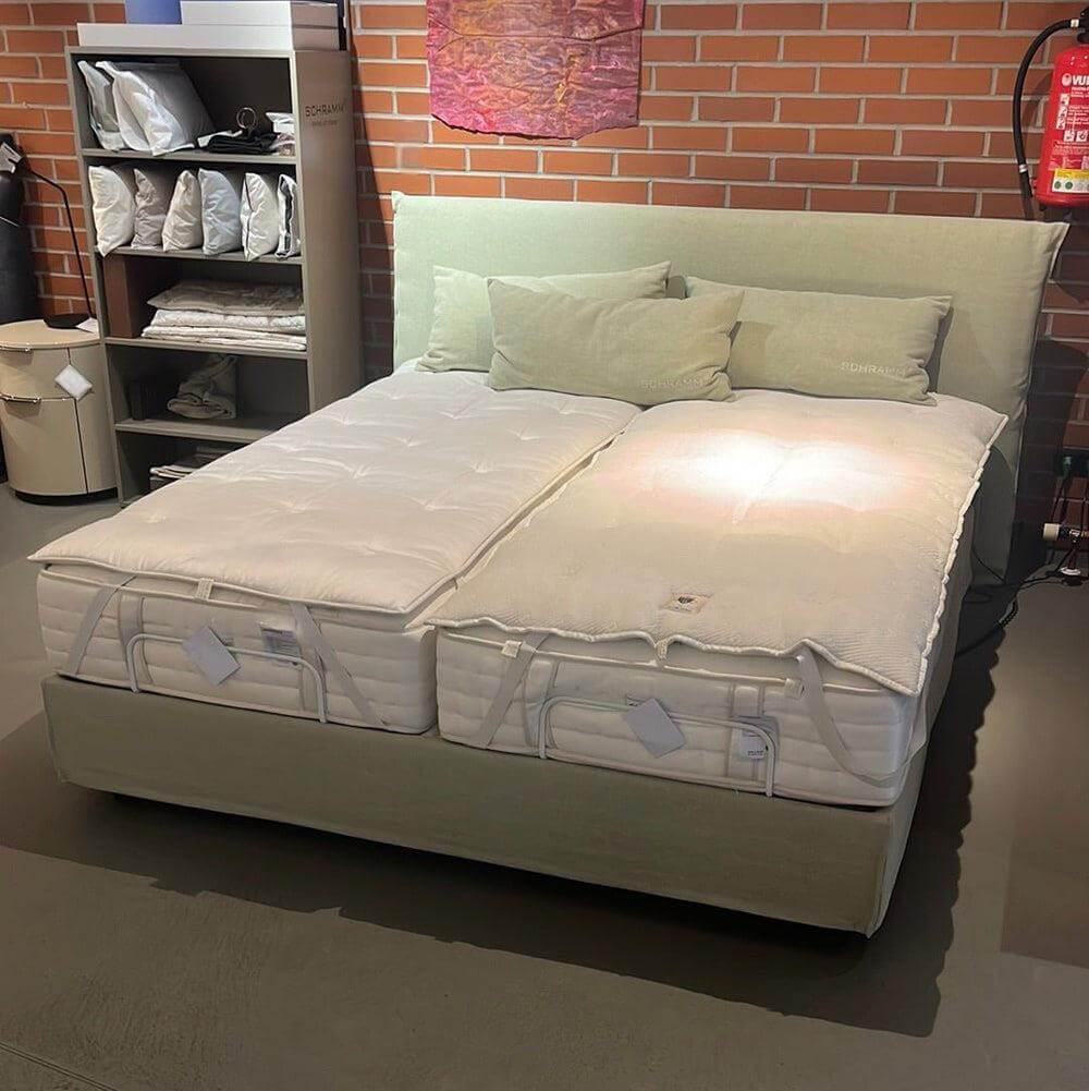 Schramm - Bett Purebeds The Young Generation Stoff 2 Style Hellgrün Füße ZF10 Schwarz Inklusive Verstellbare Untermatratzen - 5