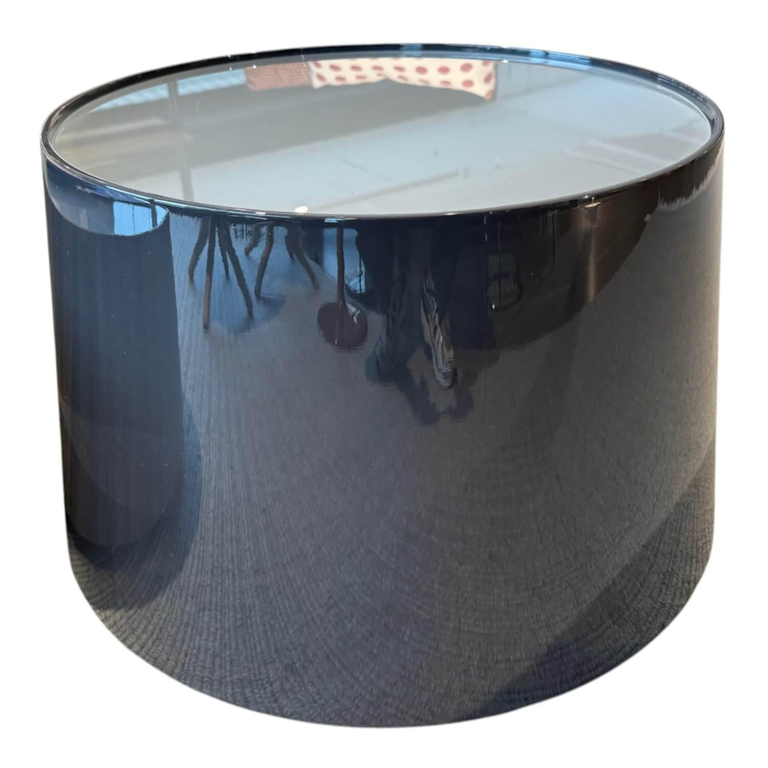 B&B Italia - Couchtisch Planck Tischplatte Glas Geätzt Halbtransparent Korpus MDF Kaffee Schwarz Glänzend Lackiert - 1