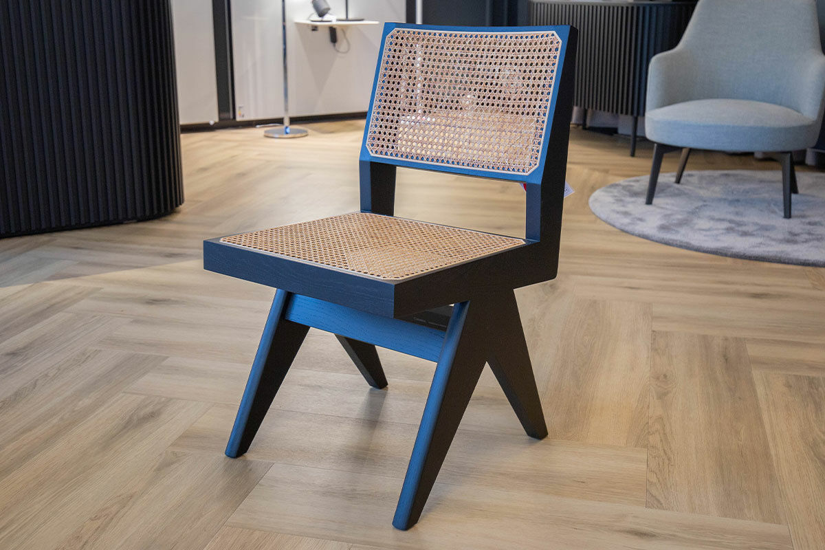 Cassina - 4er-Set Stuhl Capitol Complex Sitzfläche Und Rücken Wienerstroh Gestell Eiche Schwarz Gebeizt Inklusive Kissen - 5