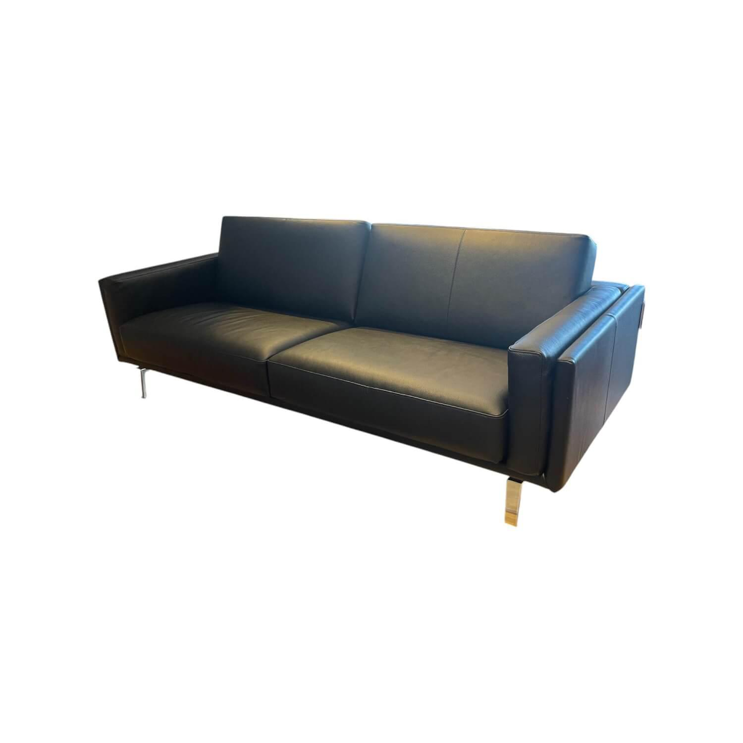 Leolux - Sofa Bellice 679 Leder Senso Schwarz Füße Sobrio Aluminium - 1