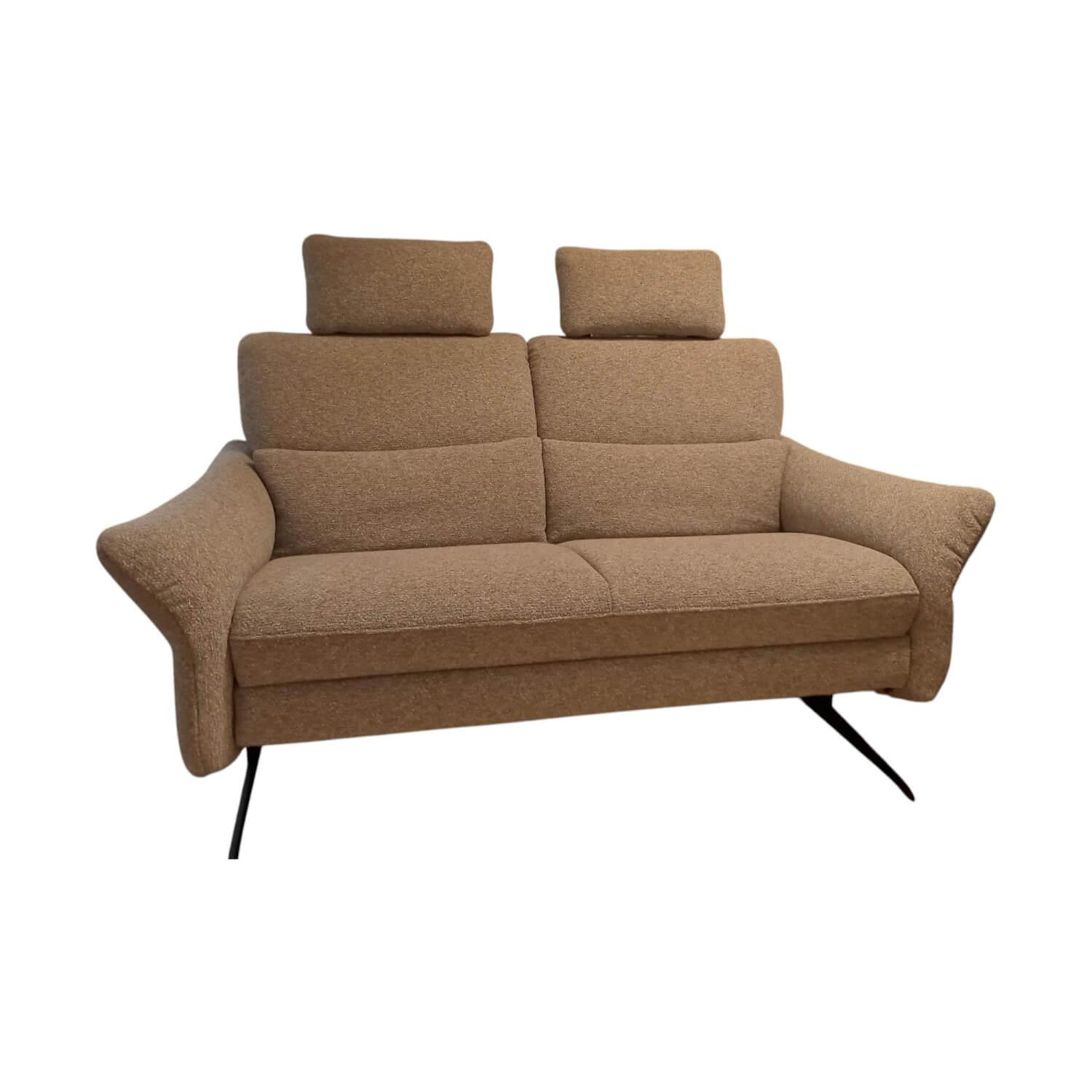 himolla - Sofa MS 1018 Stoff 20 Pura Simple Grau Metallkufe Anthrazit Mit Ausklappbaren Kopfteilen - 1