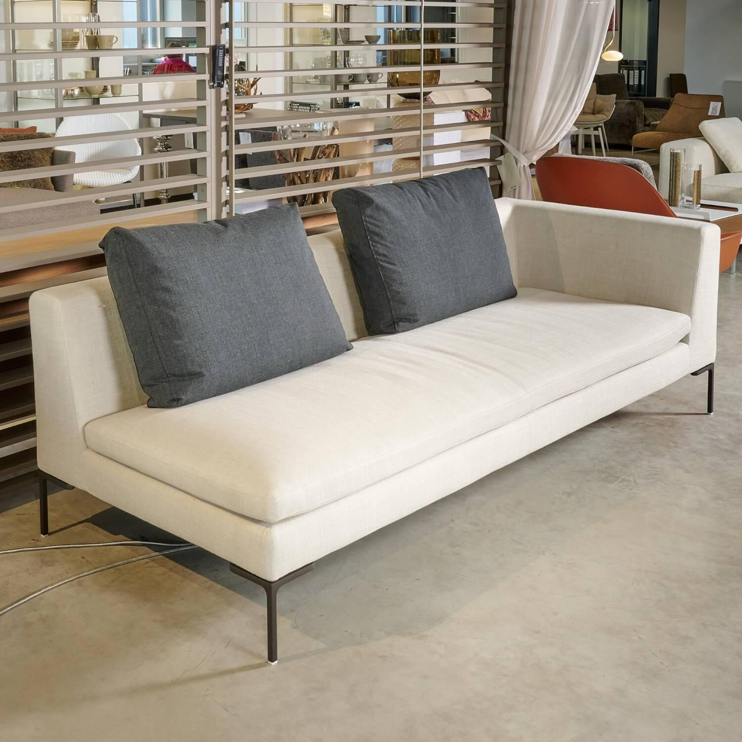 B&B Italia - Sofa Charles Endelement rechts  Stoff SUSA Farbe 2019101 Füße Nickel Bronzefarben - 2