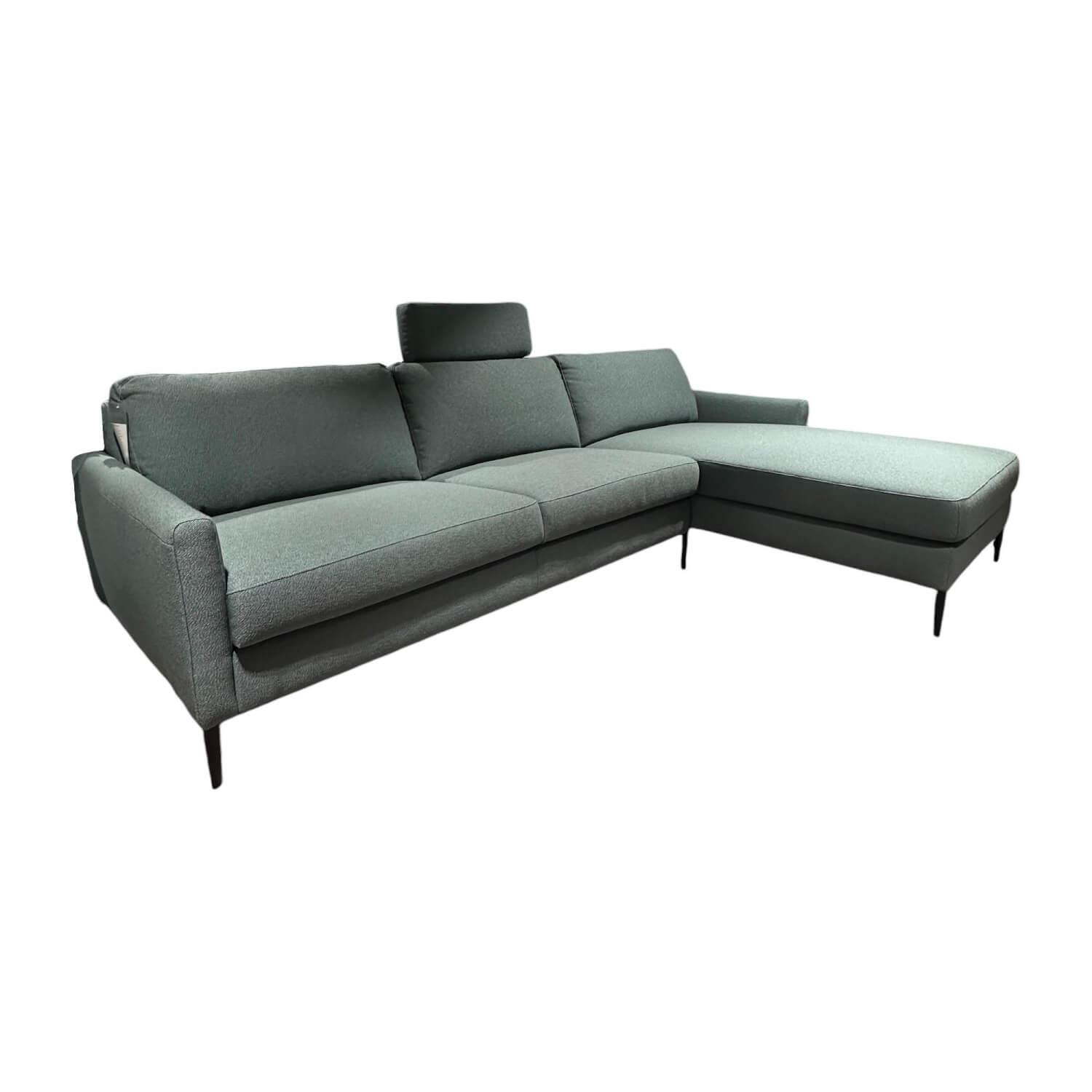 W. Schillig - Ecksofa Alexx Stoff SK50 W82277 Blue Grau Blau Metallfuß Schwarz - 1