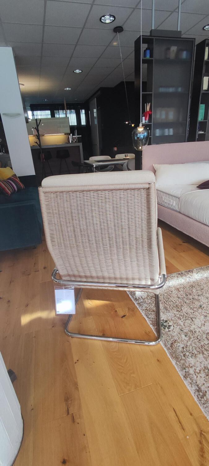 Tecta - Kragsessel D35-1 Stoff Rohi Arco Jasmin Beige Gestell Stahl Verchromt Inklusive Hocker - 3