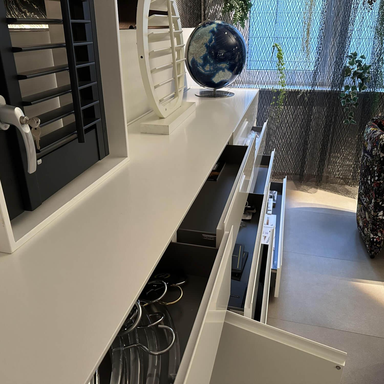 Interlübke - Sideboard Just Cube Bold Front Lack Weiß Korpus Lack Anthrazit - 7