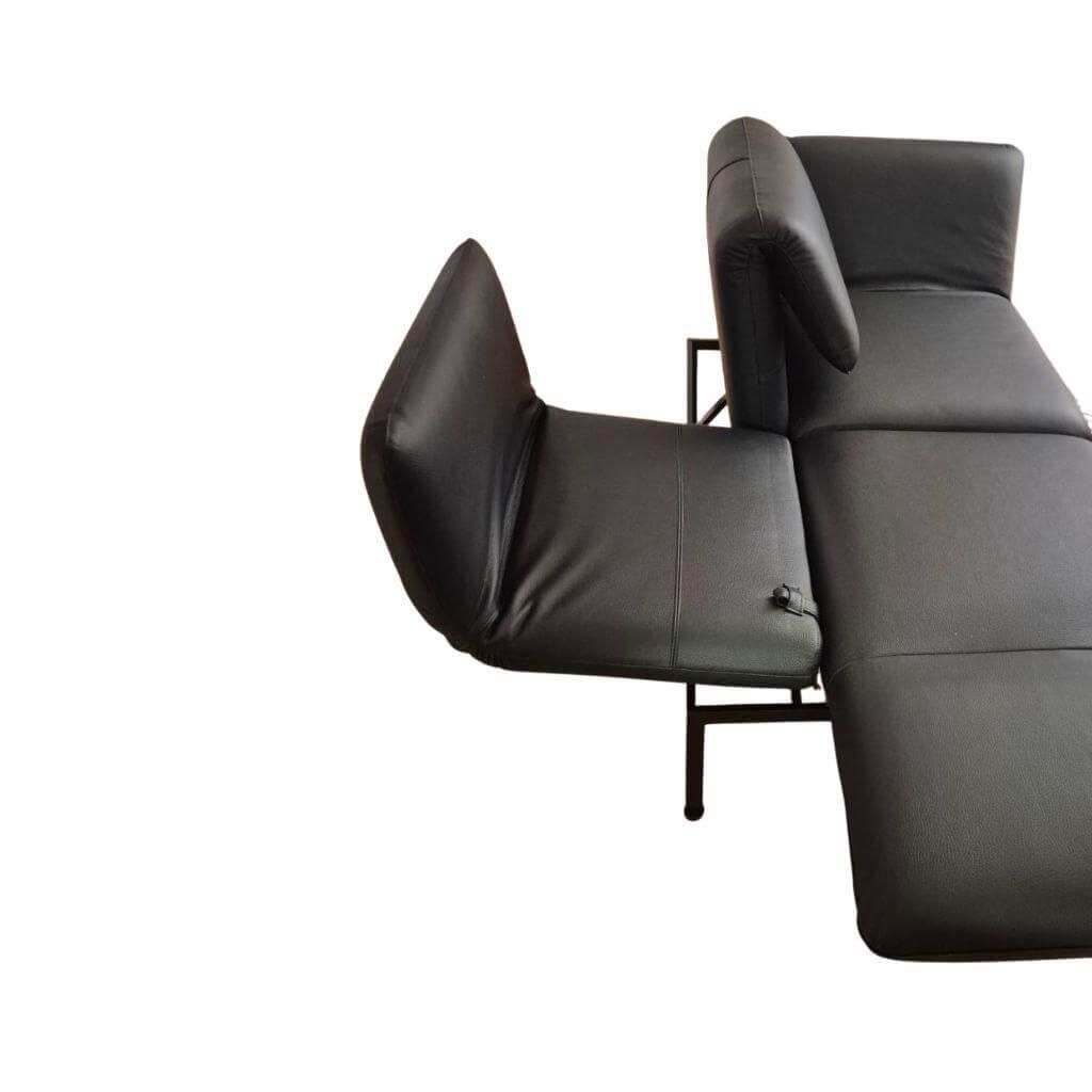 Brühl - Sofa Roro Small Classic Leder 5423 Unit Schwarz Gestell Schwarz Pulverbeschichtet Inkl. Drehsitz (Second Life) - 6