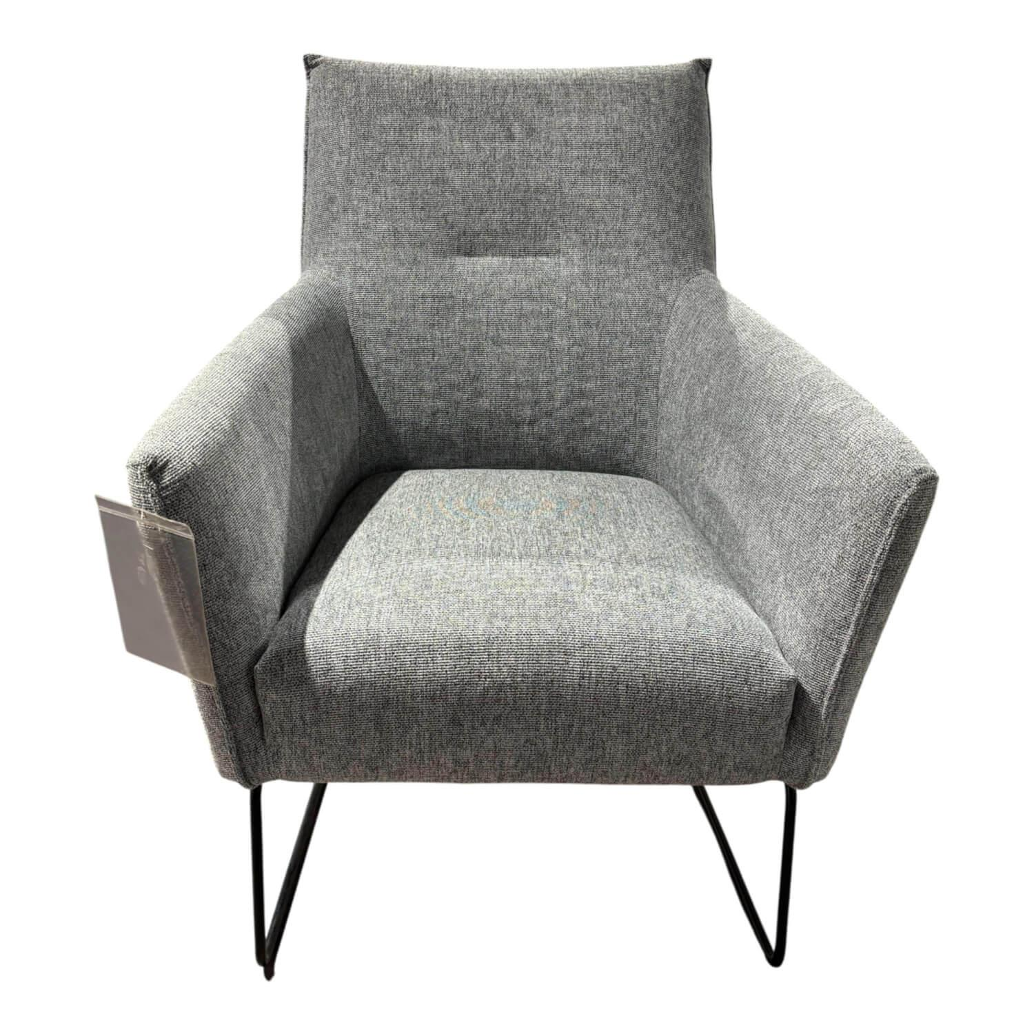 DFM - Sessel Dex Stoff 60 Light Grau Kufe Schwarz - 1