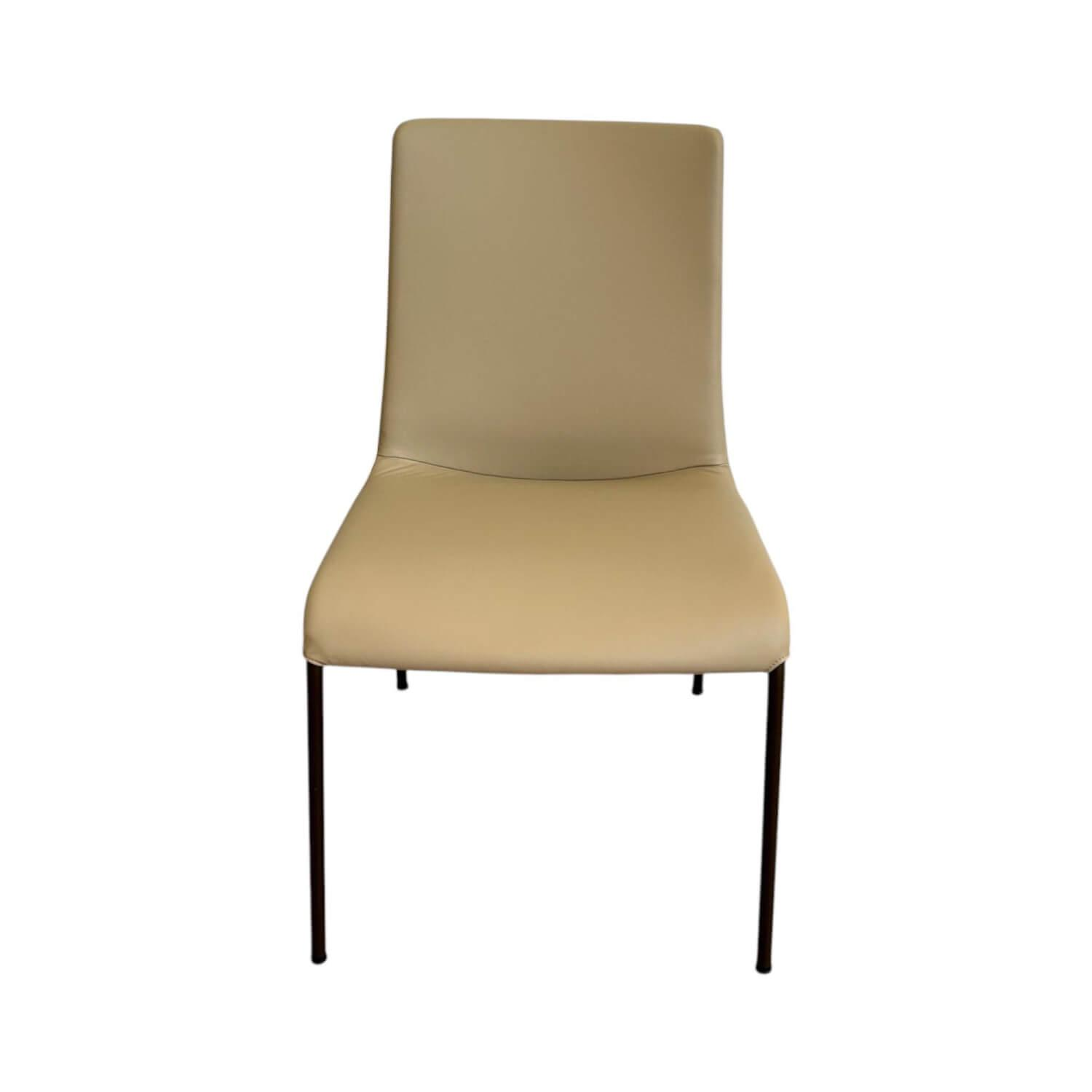 Walter Knoll - Stuhl Liz 1302 Leder Ascot Pearl Beige Gestell Bronze Schwarz Matt Mit Filzgleitern - 1