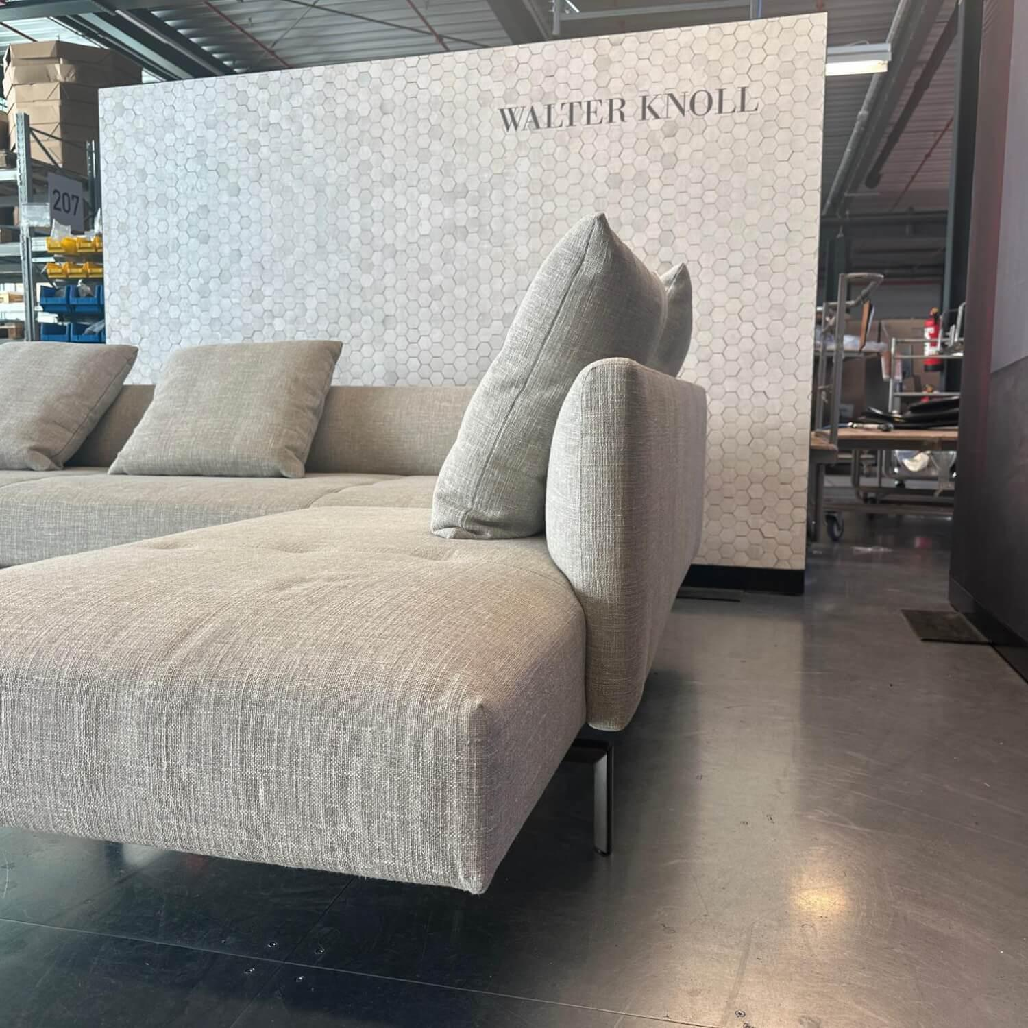 Walter Knoll - Ecksofa Muud Stoff Glint 7763 Silver Grau Kufen Metall Matt Bronze Pulverbeschichtet - 6