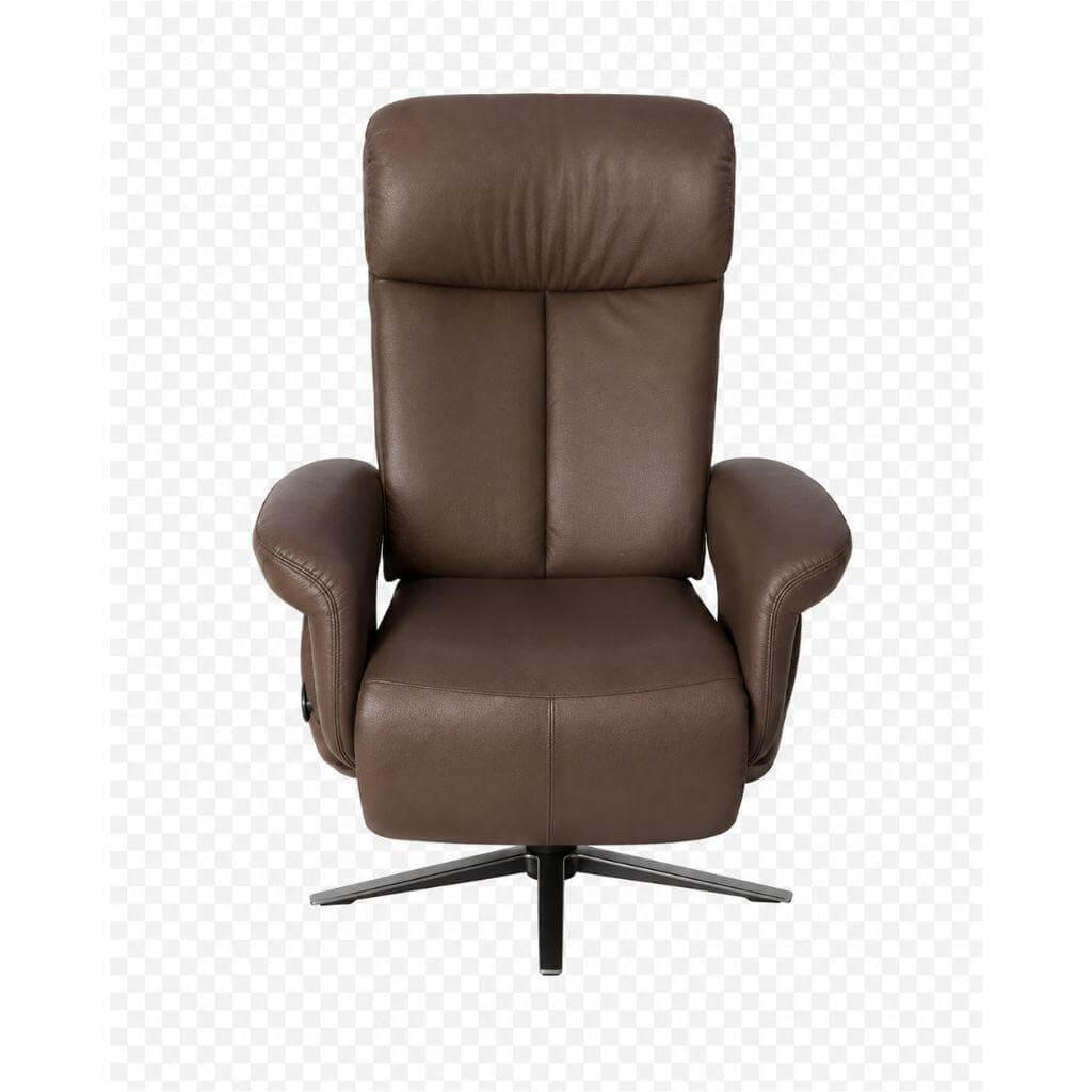 himolla - Sessel 8049 Leder Longlife 24 Schlamm Braun Gestell Sternfuß Metall Edelstahloptik Inkl. Elektr. Verstellfunktion - 1