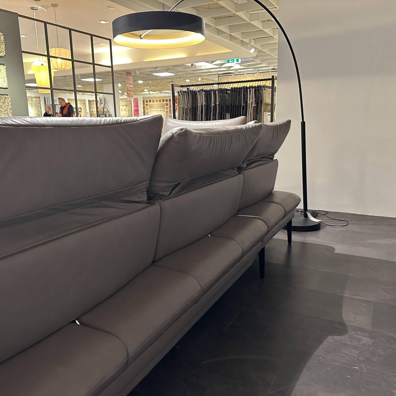 himolla - Ecksofa 1808 Leder 31 Longlife Eisen Grau Braun Metallkufe Anthrazit - 7