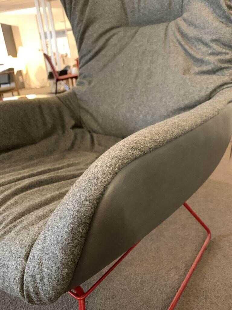 Freifrau - Sessel Leya Stoff Loden Bergen 904 Grau Leder Sahara Plaza mit Hocker - 3