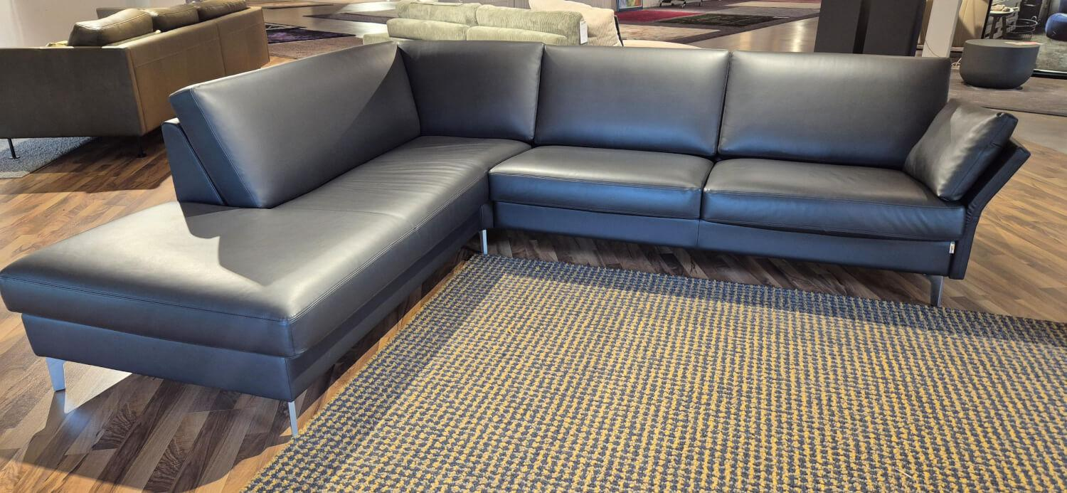 Erpo - Ecksofa CL 990 Leder 42.059 Anthrazit Füße Verchromt mit Fußablage - 9