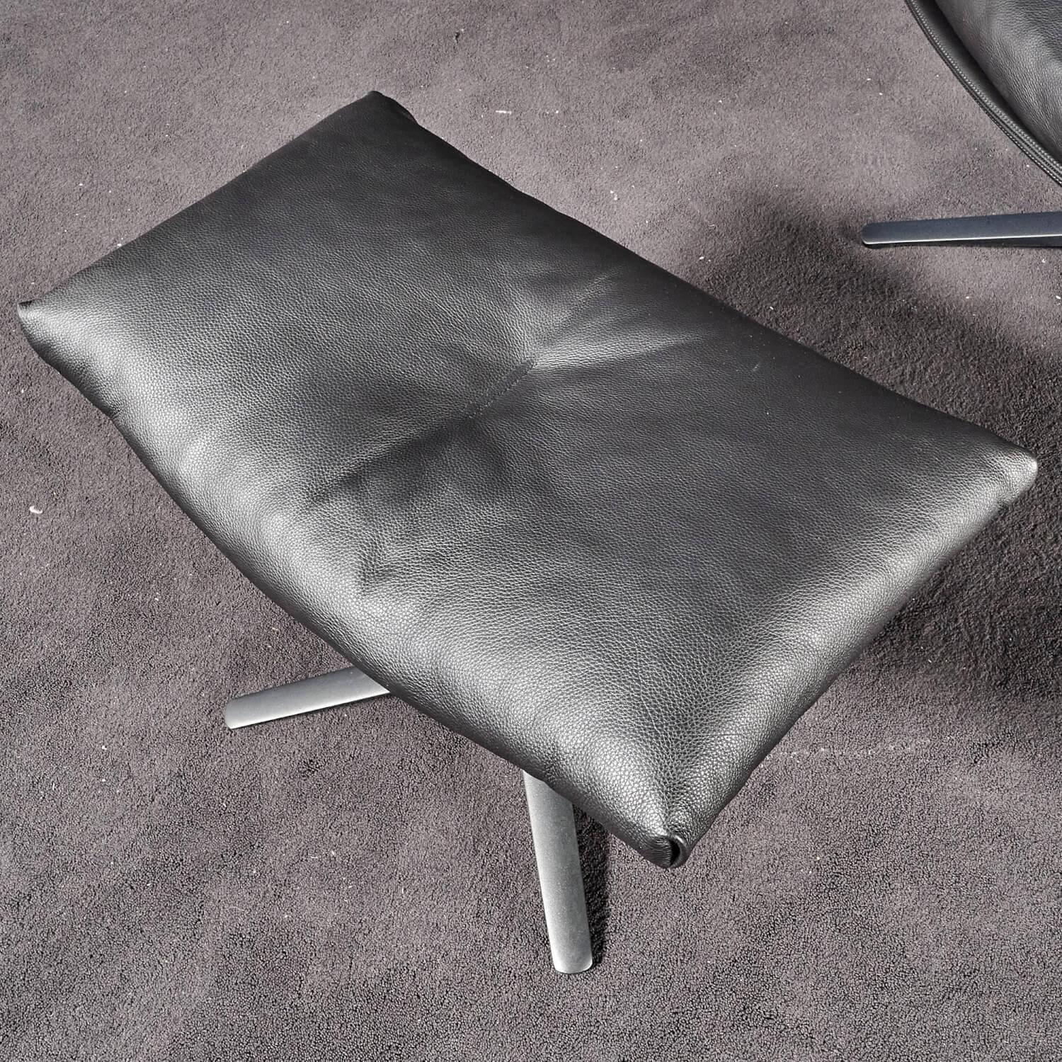 COR - Sessel Cordia Lounge Leder 458 Schwarz Gestell F05 Feinstruktur Schwarz Hoher Rücken Hocker 53100 - 5