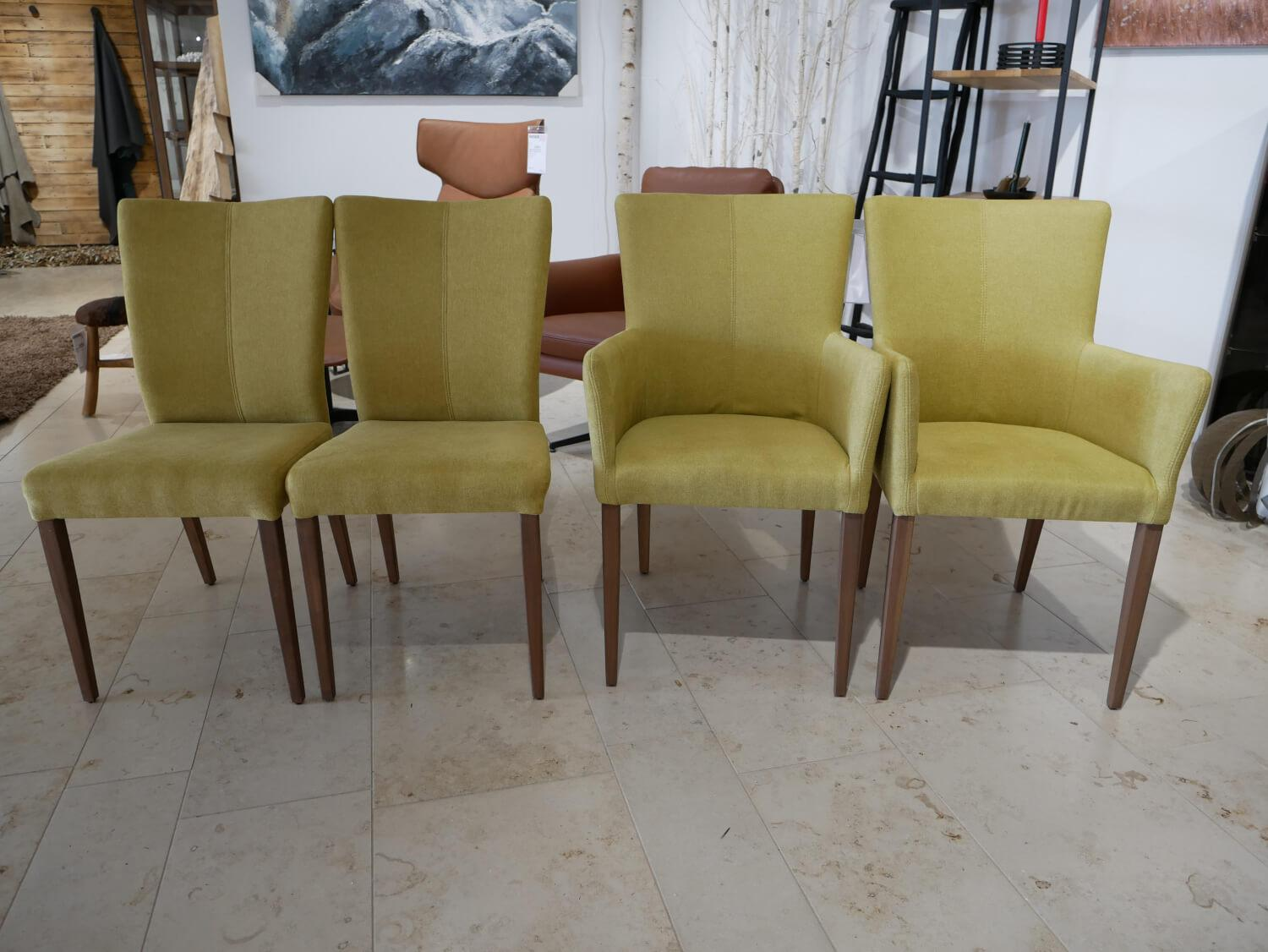 Carega Design - 4er-Stuhlset Salma Stoff Mine Pistacio 52 Grün Gelb - 2