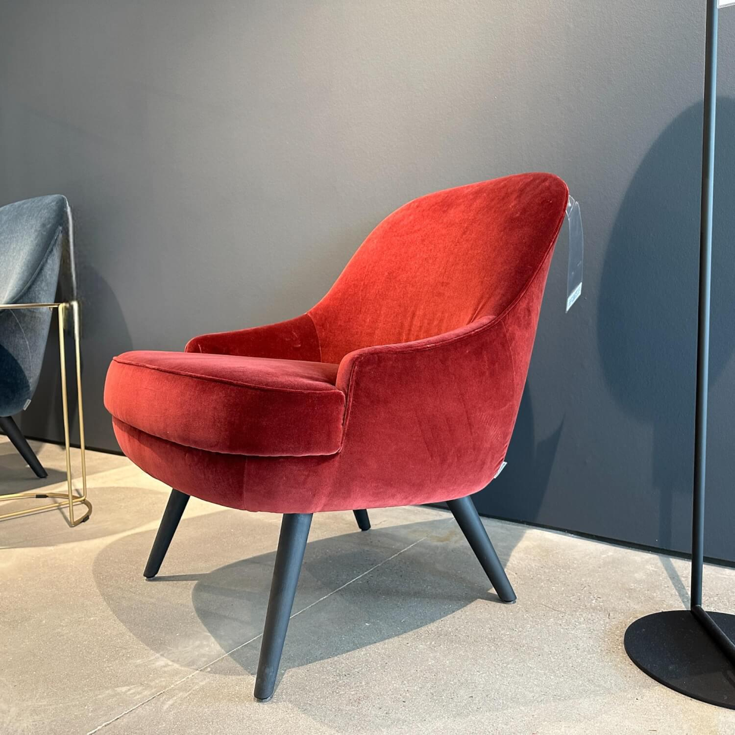 Walter Knoll - Sessel 375 10 Stoff Harald 2 582 Red Grape Rot Füße Eiche Geflammt Geölt Inklusive Filzgleiter - 3