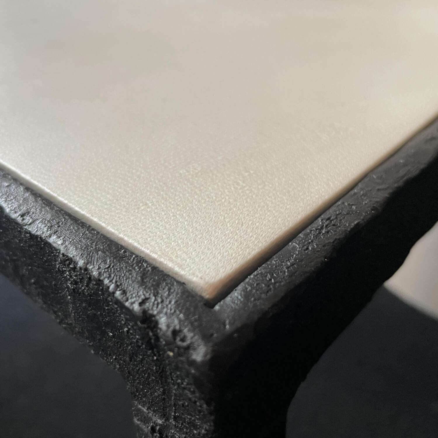 Tisch Giaco Platte Weiß Gestell Schwarz