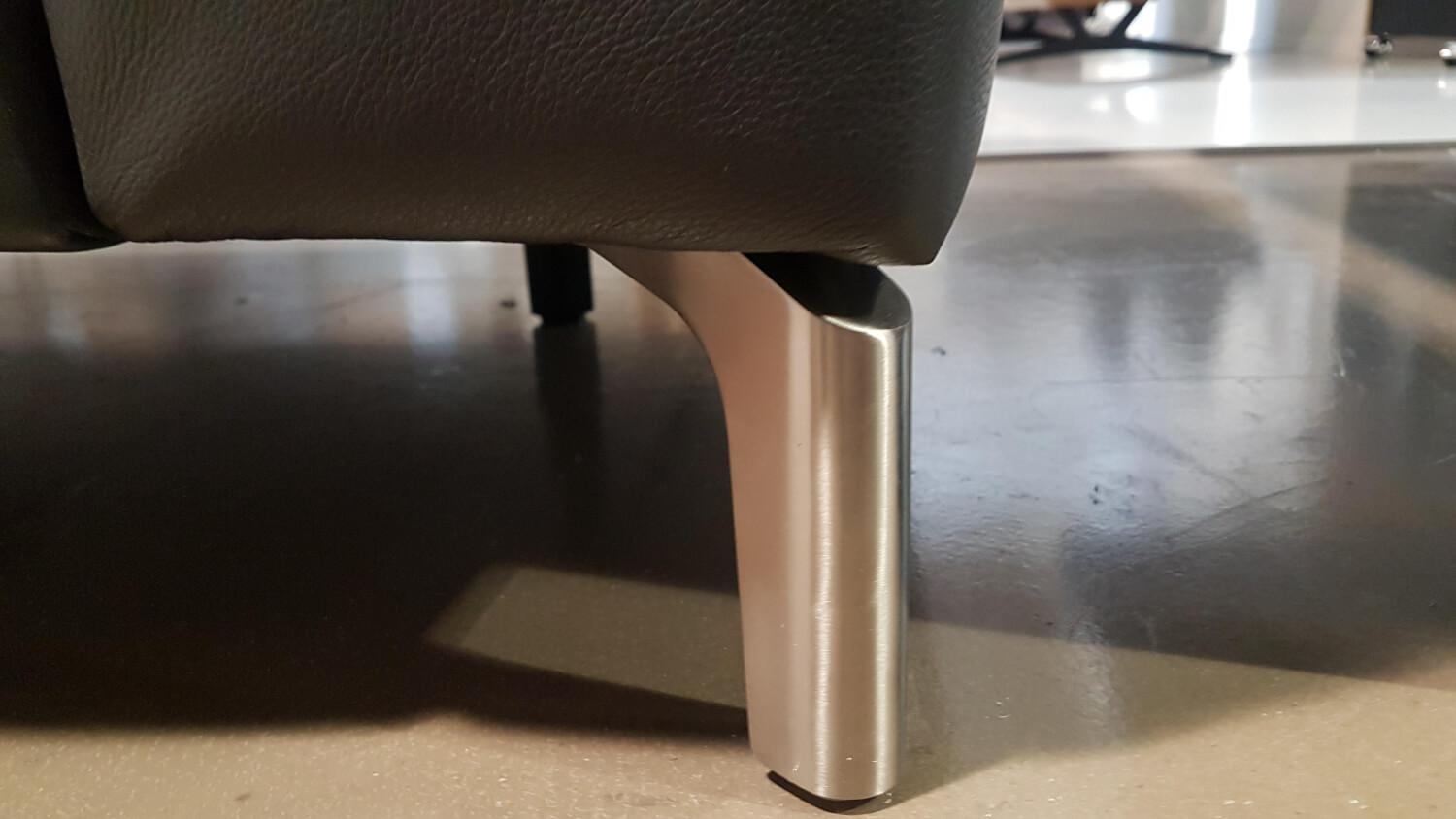 WK Wohnen - Sofa WK660 Venosa Zweisitzer Leder Montana Basalto Grau - 7