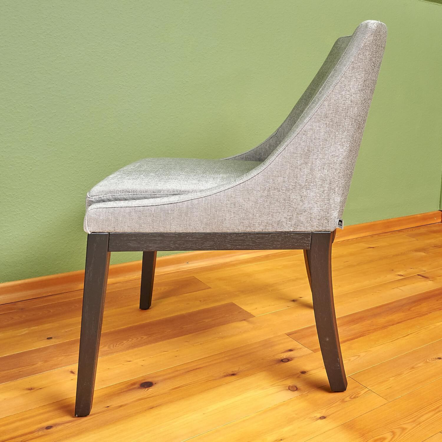 Bielefelder Werkstätten - Stuhl Leona Stoff Khai JAB 1023 094 Grau Gestell Eiche Schwarz Gebeizt - 7