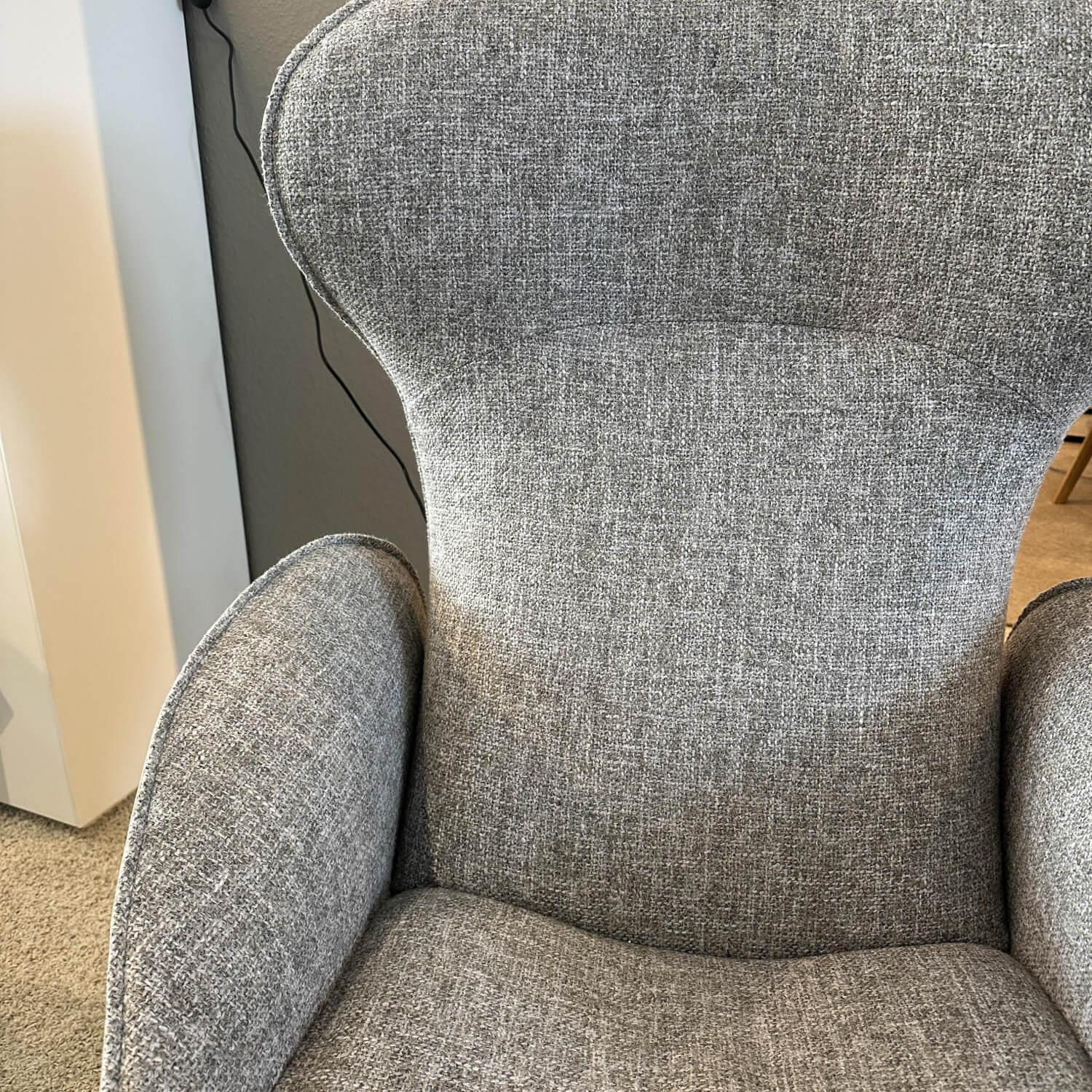 Jori - Sessel Daydreamer Innen Stoff Depero Grau Aussen Leder Nubuck Cream Grau Fuß 4-Stern Lack Bronze Ausführung Monomove - 4