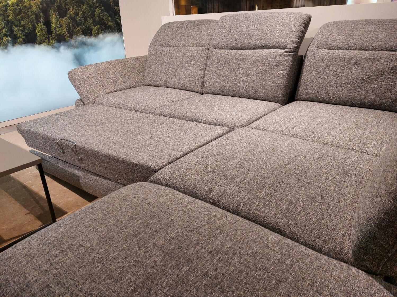 Global - Ecksofa Alegria Stoff Oasis 65 Grey Grau Metallfuß Schwarz Mit Sitztiefen Und Kopfteilverstellung - 4