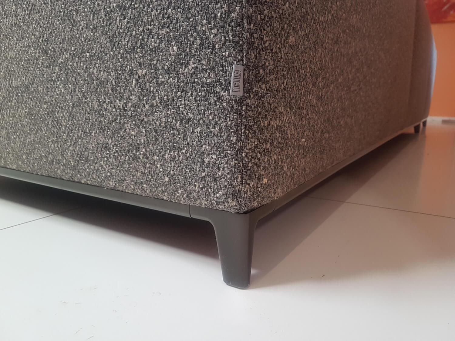 B&B Italia - Ecksofa Michel Club Stoff Laveno Schiefer Grau Gestell Metall Schwarz Lackiert - 3