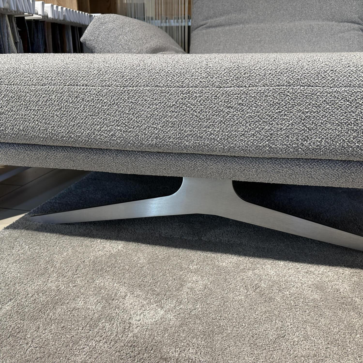 Koinor - Ecksofa Wesley Stoff 13 Cosmos 20 Grau Metallkufe Nickel Satiniert Edelstahloptik Mit Verstellung - 4