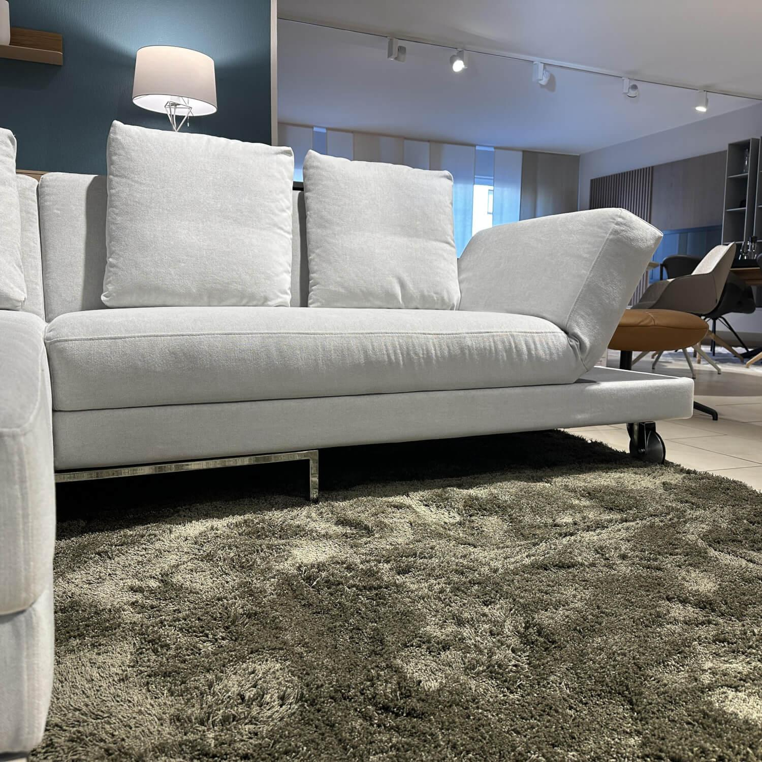 Brühl - Ecksofa Four Two Stoff 2813 090 Lama Grau Metallkufe Glänzend Verchromt Mit Schlaffunktion - 5