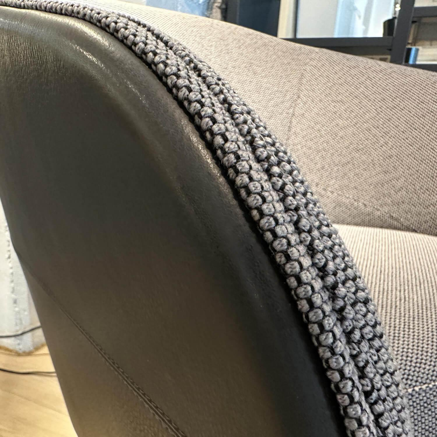 COR - Drehsessel Roc Stoff 12025 Steingrau Außen Leder 287 Grau mit Drehteller - 4