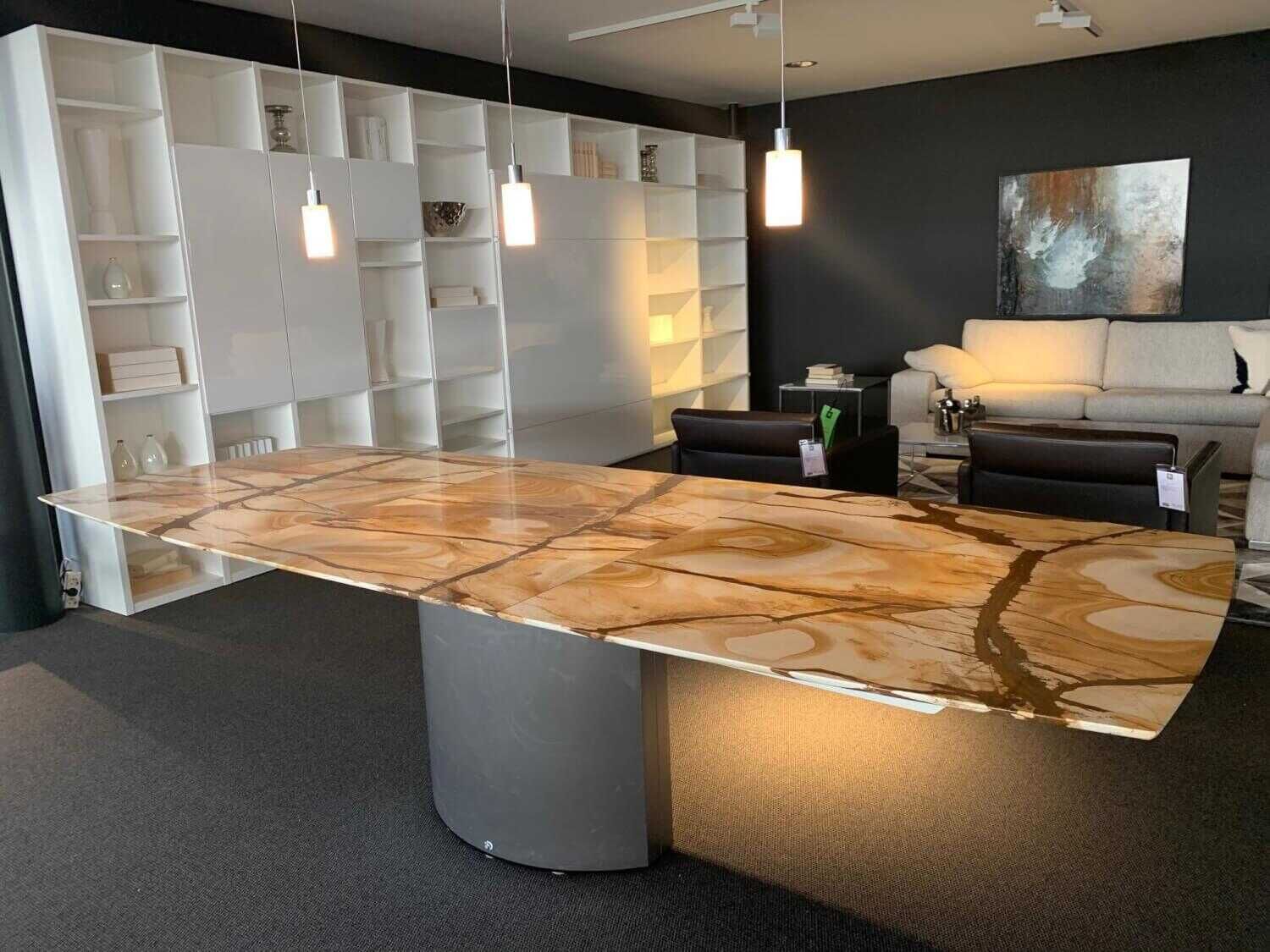 Draenert - Esstisch Adler Stonewood Poliert mit Hebemechanik Gestell Matt Geschliffen - 8