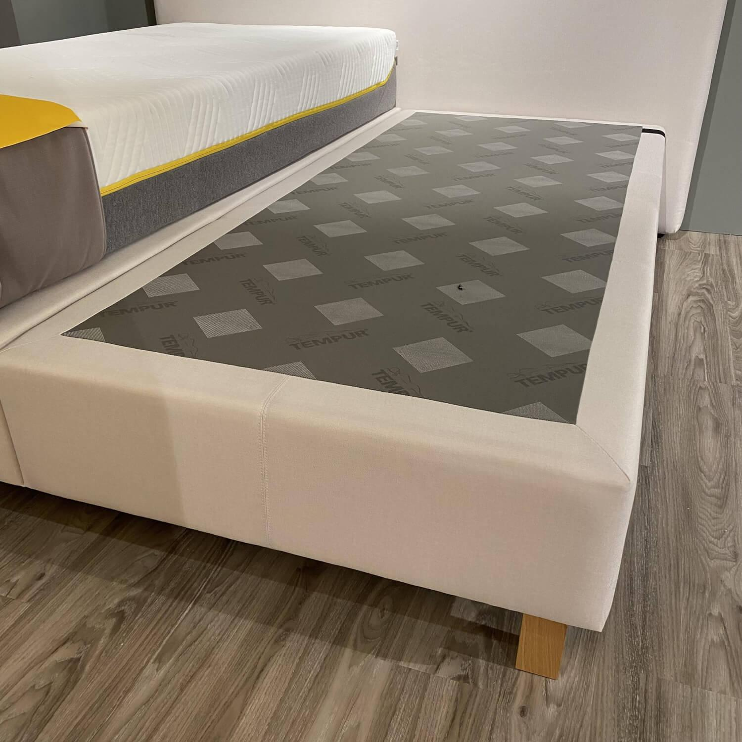 Tempur - Boxspringbett Flat Stoff White 9130 Weiß Eiche mit 2 Matratzen - 8