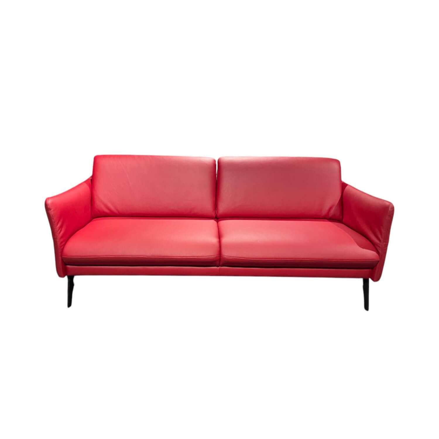 himolla - Sofa 2-Sitzer Waldkirchen R Leder 33 Longlife Soft Chianti Rot Gestell Metall Anthrazit Pulverbeschichtet - 1