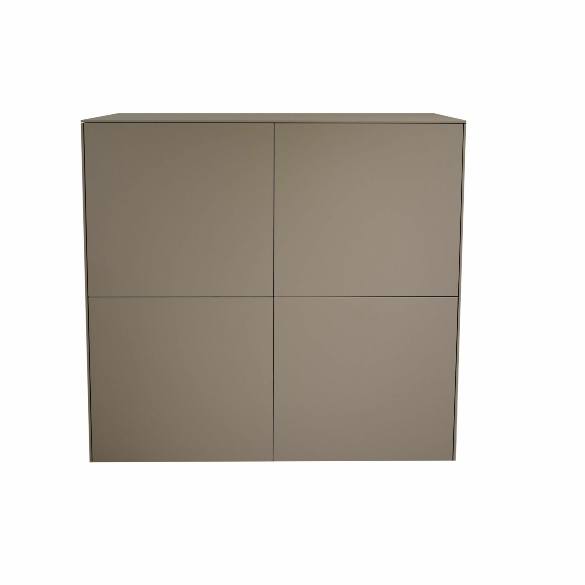 form1 - Kommode Connect Lack Matt Stone Braun Grau Innenfarbe Lack Matt Snow Weiß Griffe Push-To-Open - 1