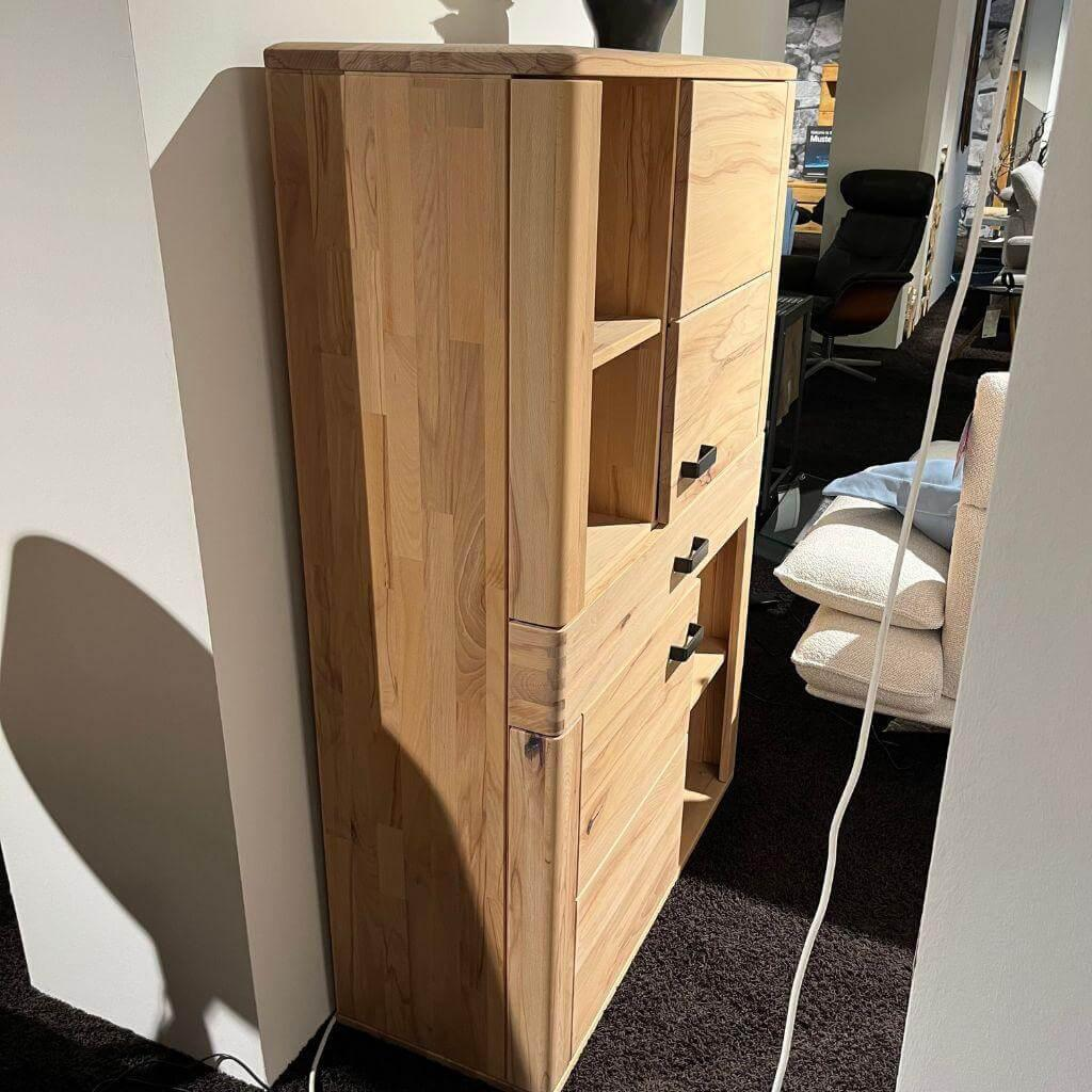 Natura - Highboard Cartago Astbuche Massiv Bianco Geölt Weißgeölt Gestell Metall Anthrazit - 7